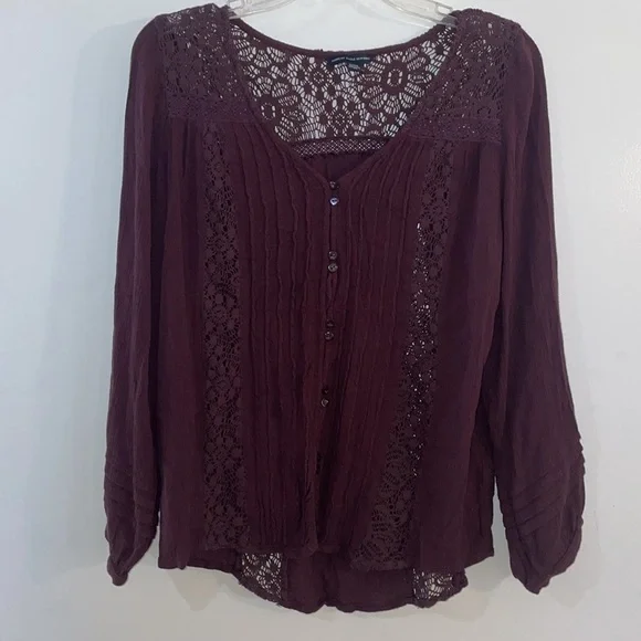 American Eagle Outfitters AEO
Boho Plum Top Blouse Size M - Picture 3 of 7